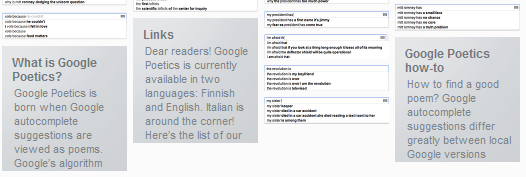 Instance of Google Poetics ocurring when autocomplete suggestions appear on Google Search.