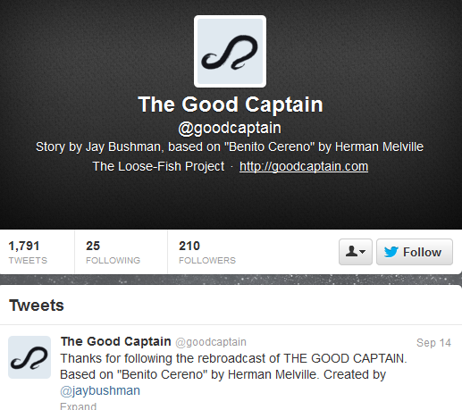 This is a screen shot of "The Good Captain"'s twitter account.