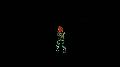 Screen capture from #gifandcircumstance by Adam Parrish. Team Illuminate's glow in the dark dance from America's Got Talent. Text: "If I were your man..."