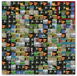 A collage of different images of various colors.