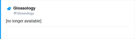 Tweet by @Glossology (no longer available)