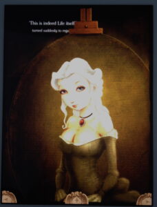 The portrait in "The Oval Portrait," photographed in an iPad.