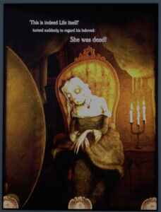 The end of "The Oval Portrait" in iPoe, photographed in an iPad.