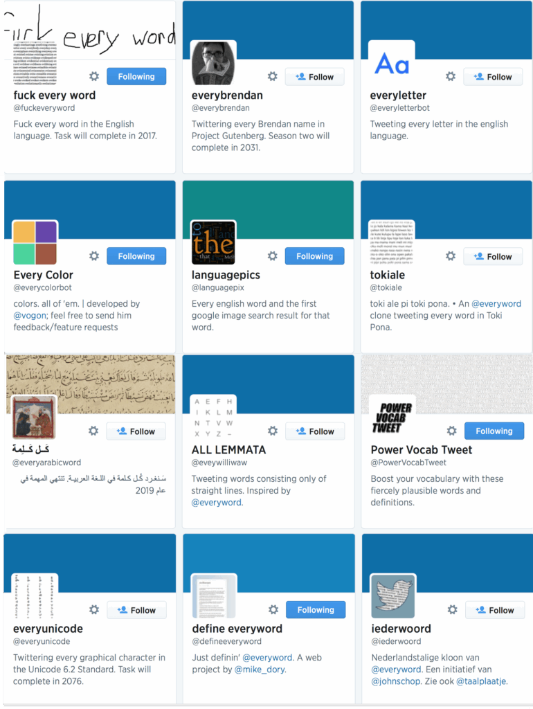 12 Bots inspirados por @everyword