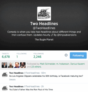 Bots de yuxtaposición: @TwoHeadlines, @oneiropoiesis y @AndNowImagine
