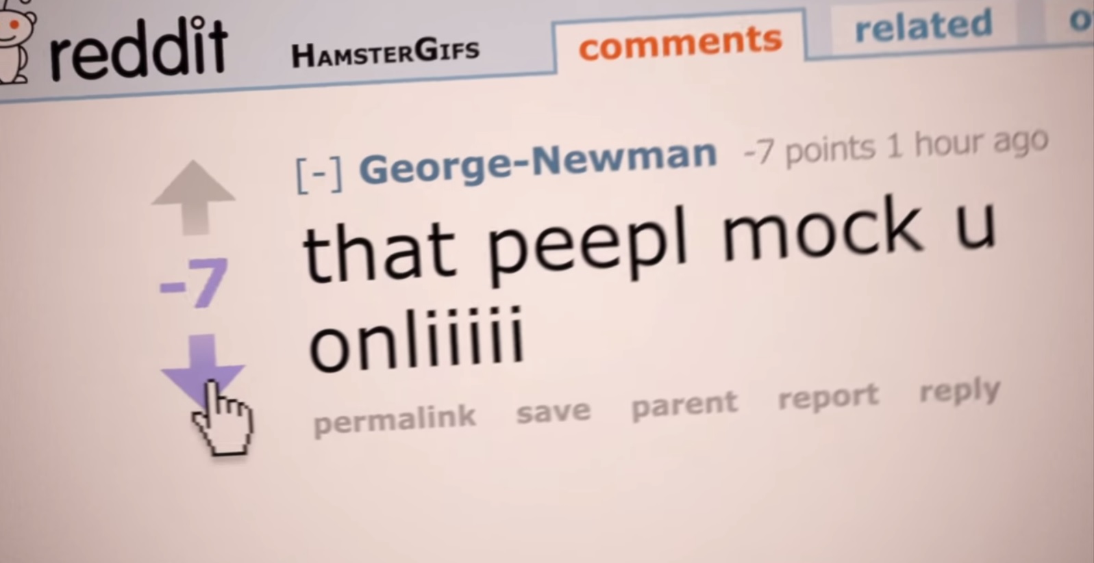 reddit comment getting downvoted due to poor grammar